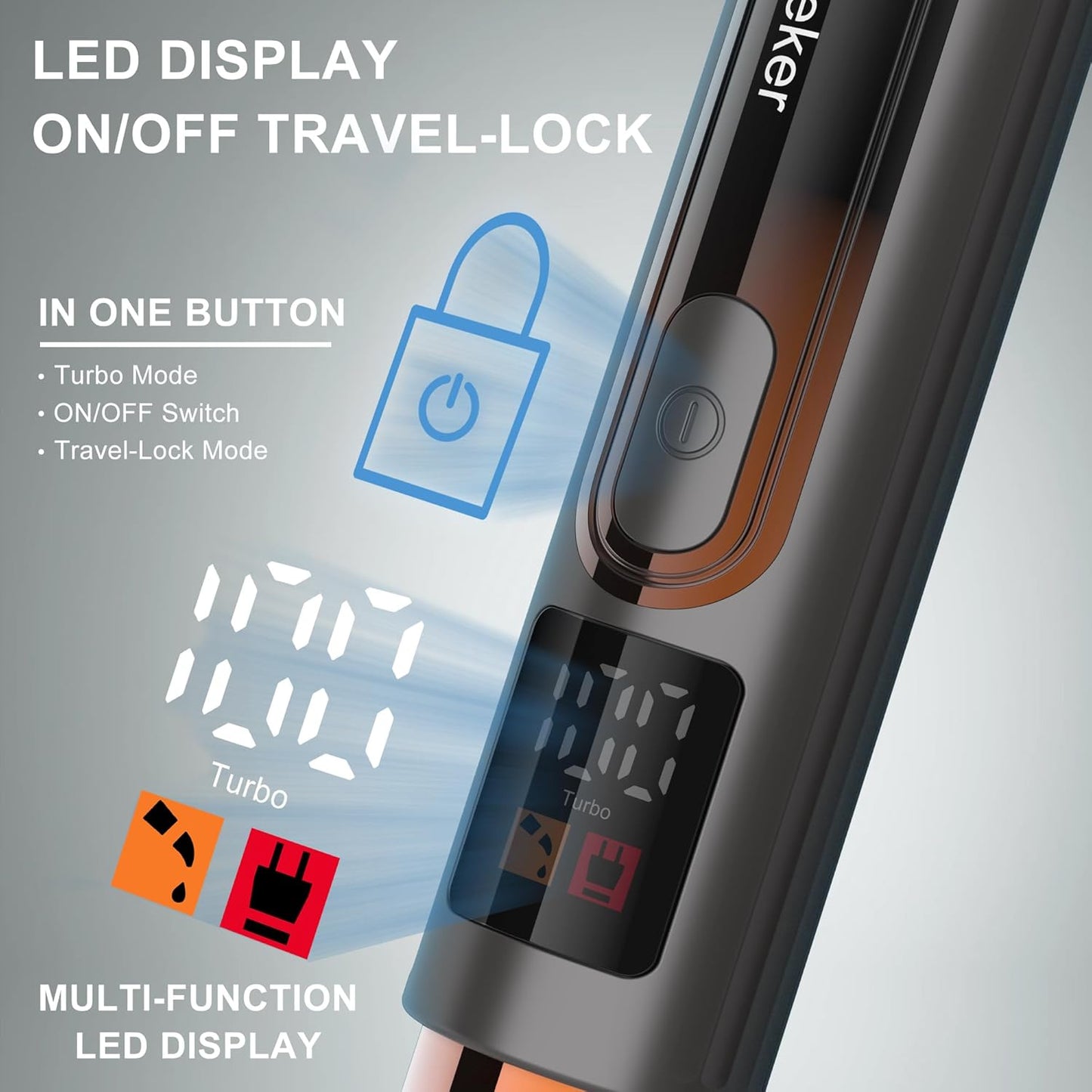 Upgraded Mens Electric Back Shaver Body Grooming Kit Body Trimmer Facial,Arm,Chin Beard Trimmer Cordless Hair Clipper with Adjustable Extension Handel Waterproof LED Display